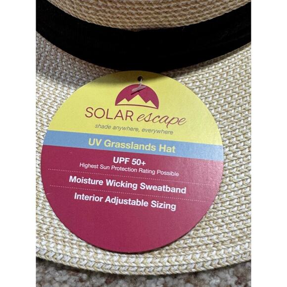 NWT - Grasslands Sun Hat, Packable, Large brim, Solar Escape, with strap, UPF 50 - Picture 6 of 7